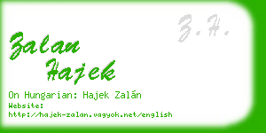 zalan hajek business card